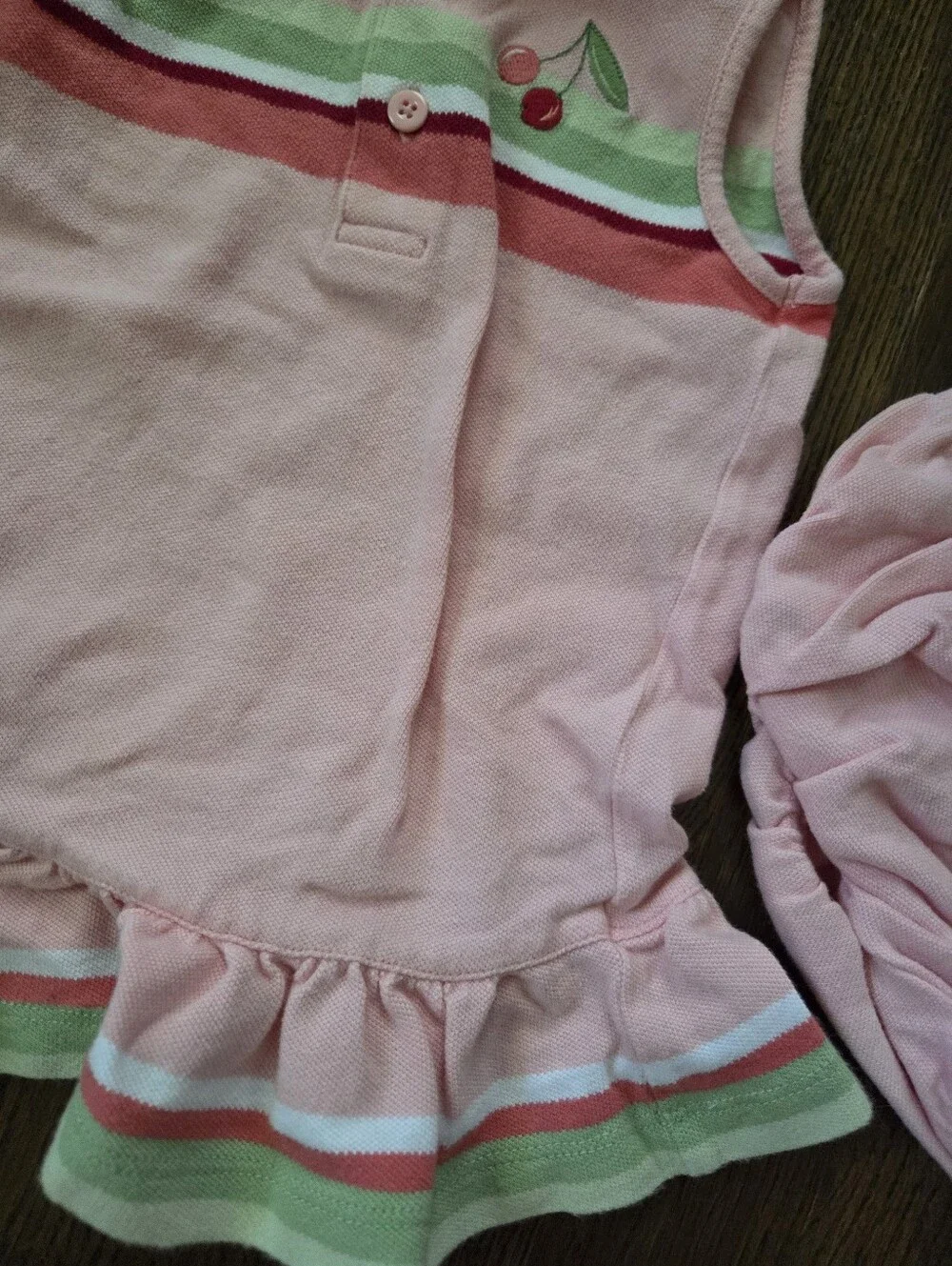 Vtg GYMBOREE Girls 3/6M Pink Cherry Tennis Dress